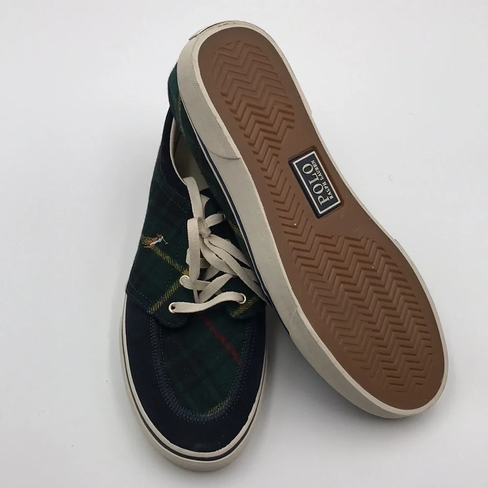 Polo Ralph Lauren Faxon x Tartan Plaid Wool Suede Sneakers